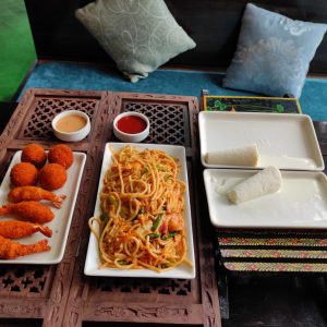 2. Mixed Noodles (1:2), chicken Cheese Ball (04Pcs), Prawn Fry(04Pcs) & Malai Pesta Kulfi(02Pcs)